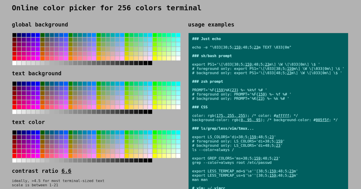 256 RGB Colours - Cyan to Blue - Colour picker